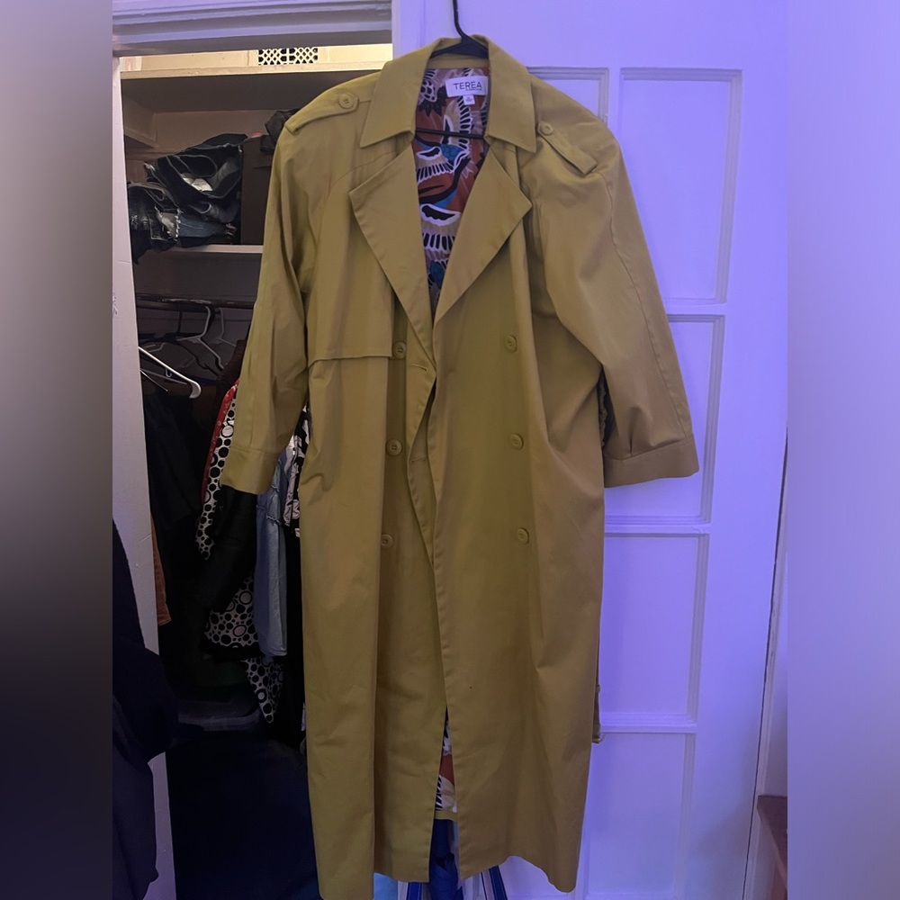 Mustard yellow trench plus size